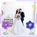 Fuyoooo 111 Pcs Giant Flowers DIY Making Kit, Include 13" x 39" Foam Paper for Crafts 14.76 ft Flexible Pipe for Giant Flowers Floral Stems Wire Floral Tape for Wedding Birthday Party Decor(Purple)