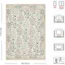 6x9 Area Rugs, Machine Washable Low Pile Floral Rugs for Living Room, Bedroom, Large Boho Area Rug with Non-Slip Backing for Dining Room(Pink Floral)