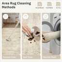 Soalmost Runner Rug 2'6" x 10' Washable Non-Slip Runner Rugs for Kitchen Bathroom Laundry Room Vintage Ultra Thin Runners for Hallway Entryway Beige