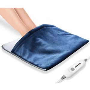 Foot Warmer Electric, Heating Pad King Size Ultra Soft Flannel, Extra Large for Bed, Abdomen, Feet, Back, Cramp, Office/Home Under Desk, 10ft Cord, Auto Off, 22" x 20" - Blue