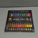 Acrylic Paint Set Canvas Art Paints 24 Colors Perfect Paint Finish (0.41oz,12 ml) With 3 Brushes - Painting Canvas, Paper, Wood, Rock, MDF, Ceramic & Fabric