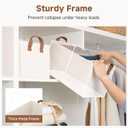 StorageWorks Closet Storage Bins, Storage Baskets for Shelves, Closet Organizers and Storage Bins with Metal Frame, Handles, Natural Color, 2-Pack