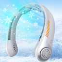 Neck Fan Rechargeable - Portable Personal Fan with Neck Support, 5 Speeds Full Surround Cooling, Battery Operated Bladeless Fan Quiet Lightweight for Travel, Gifts for Men Women