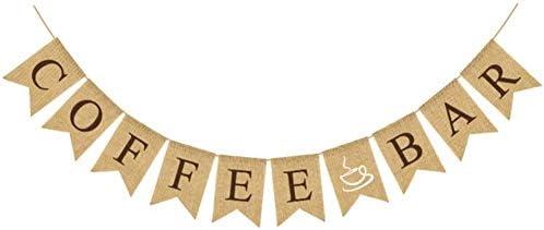 COFFEE BAR Banner Burlap Bunting Banner Decorative Rustic Bunting Garland for Baby Shower Home Party Decor