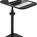 Sofa Tray Table TV Tray Table Adjustable Height 360 Rotating Desktop Modern Simple C-Shaped Small Side Table Suitable for Bedroom Living Room Bathroom Small Space (Black)