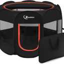 Black Dog Playpen, Puppy Pet Playpen Indoor for Small Dogs Tent Crates Cage Indoor/Outdoor, Portable Pop Up Dog Kennel Playpen with Carrying Case for Dogs/Cats/Rabbits, Removable Zipper Top