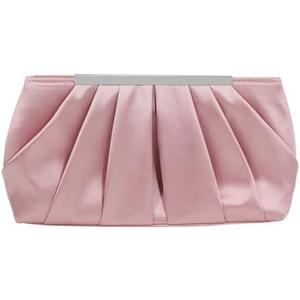 RomanticDesign Elegant Evening Clutch Pleated Satin Bridal Purse Party Prom Banquet Handbag Shoulder Bag | Elegant, Evening, Pleated, Satin, Bridal, Purse