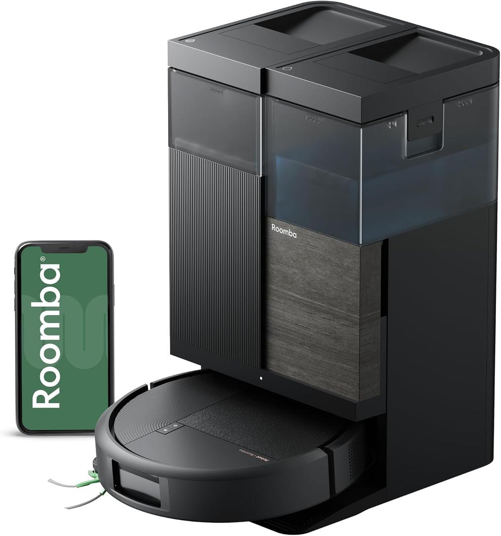 iRobot Roomba Plus 575 Robot Vacuum & Mop Combo, 25,000Pa Suction, PrecisionVision AI Obstacle Avoidance, 90 Days Emptying, Multifunction Dock, Self‑Cleans, Heated Wash & Dry, Lifting Spinning Mops