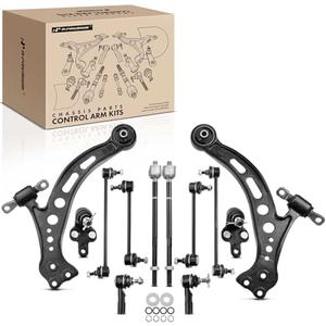 A-Premium Set of 12, Lower Control Arm, Lower Ball Joint, Inner Outer Tie Rod End, Front & Rear Sway Bar Link, Compatible with Toyota Camry 1997-2001, Avalon 1997-1998, Lexus ES300 1997-2001