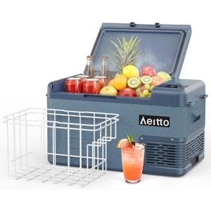 Aeitto 12 Volt Car Refrigerator 25Quart Car Fridge Freezer Electric Cooler Portable Cooler 12V Fridge RV Refrigerator -4℉-68℉ Temp Control 12/24V DC & 100-240V AC for Travel, Camping, RV, Road
