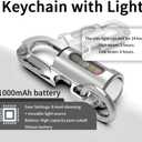 EDC Multi-Tool Keychain Flashlight, Aircraft-Grade Aluminum Alloy, 1200 Lumens Ultra Bright, Type-C Rechargeable, Rugged Metal Small Pocket Light for Men/Gift (Silver)
