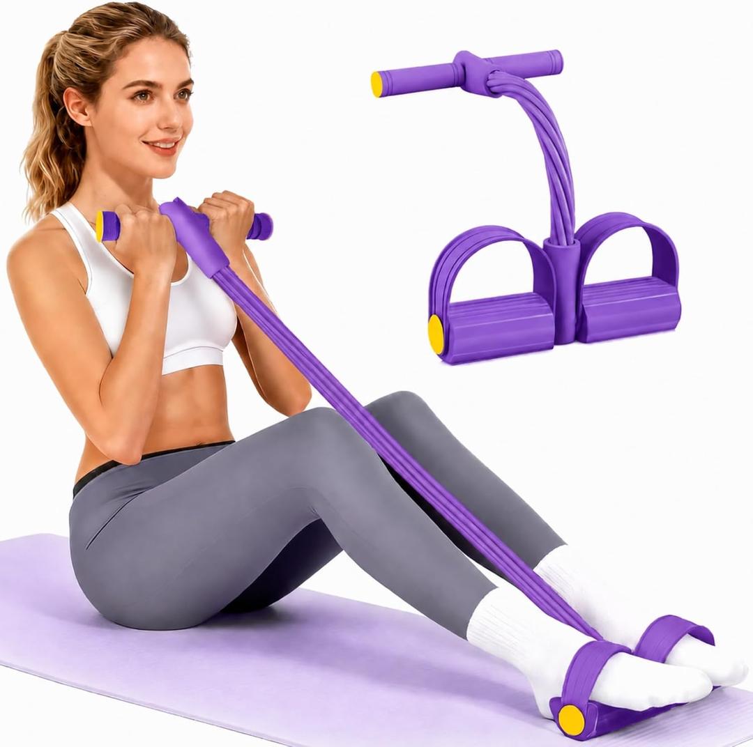 Pedal Resistance Bands with Handles, Durable 6-Tubes Multifunction Pedal Resistance Band, Natural Rubber Foot Pedal Resistance Bands, Fitness Resistance Bands for Abdomen, Waist, Arm, Leg