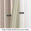 MIULEE 100% Blackout Linen Curtains for Bedroom, Natural Solid Luxury Decor Thermal Insulation Room Darkening Drapes for Living Room Nursery Back Tab Rod Pocket 42 x 90 Inches, 2 Panels