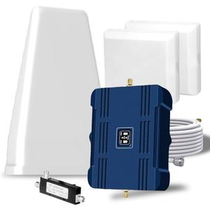 Cell Phone Booster for Home, Cell Phone Signal Booster for Band 5/12/13/17, Boost 5G 4G LTE 3G Data for All U.S. Carriers, FCC Approved (Dark Blue)
