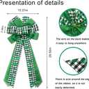 Hying Large St. Patrick's Day Bows for Wreath, Black White Buffalo Plaid Bow Green Irish Shamrock Wreath Bows Holiday Burlap Tree Topper Bows for Front Door Saint Patrick's Day Decorations Supplies