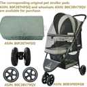 ROODO 3 Wheel Dog Pet Cat Stroller Best Lightweight Foldable Compact Portable Jogger All Terrain Travel Pet Gear Puppy Kitty Stroller for up to 30lbs Medium Small Dogs and Cats(Cationic ash)