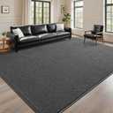 DweIke 6x9 Dark Gray Rugs for Bedroom Living Room, Soft Fluffy Washable Low Pile Solid Color Rug, Non-Slip Throw Carpets for Kids Boys Girls Dorms Nursery Classroom Home Decor