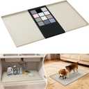 URMONA Waterproof Silicone Under Sink Mat 34'' x 22'' Shelf Liner for Kitchen and Bathroom, Cabinet and Counter Protector, Storage and Organizers, Litter Mat, Pet Cat Puppy Essentials(Cream)
