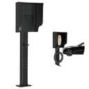Freestanding EV Charger Holder, Tesla Outdoor Galvanized Steel Electric Vehicle Charger Stand, Corrosion Resistant Charging Station Accessory Compatible with All Level 2 EV Chargers Black