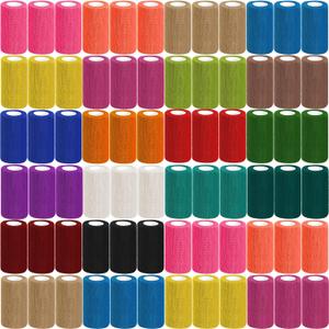 54 Pack Colorful Self Adhesive Bandage Wrap Bulk 4 Inch x 5 Yards Cohesive Bandage,Vet Wrap Breathable Elastic Self-Adherent Tape for Stretch Athletic Sports Wrist Ankle Dogs Pet Vet Wrap (18 Colors)
