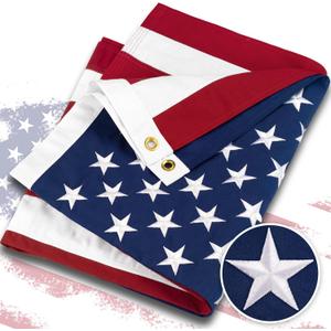 American Flag 4x6 Ft 100% Cotton, US Flag USA Banner with Embroidered Stars, Sewn Stripes, Durable United States Flags, Only Indoor Use House Flags
