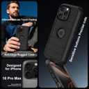 for iPhone 16 Pro Max Case with Screen Protector,Heavy Duty 3-Layer Military Grade Drop Protection Cases,Full Body Shock-Absorbing Dust Proof Rugged Bumper Phone Cover for Apple 16 Pro Max (Black)