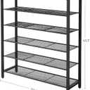 VASAGLE 6-Tier Shoe Rack, Shoe Organizer for Closet, Entryway, 24-30 Pairs of Shoes, Large Shoe Rack Organizer with 5 Metal Mesh Shelves, 11.8 x 39.4 x 43.3 Inches, Rustic Brown and Black ULBS016B01
