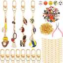 Tondiamo 286 Pieces Sports Keychains Making Kit Volleyball Baseball Softball Jewelry Chain Charms Crafts with 120 Charms 20 Keychain Clips 120 Jump Rings 25 Extender Chain and Plier for Women Gift