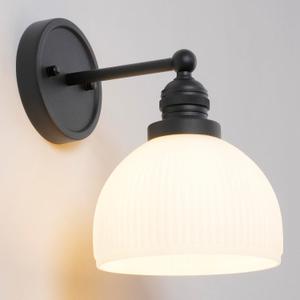 Black Wall Sconce Vintage Bathroom Sconce Light with Frosted Milk Glass Farmhouse Bathroom Vanity Light for Living Room Bedroom Hallway Stairway E26 Hardwire Indoor