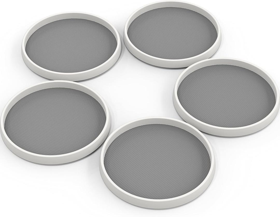 Simple Houseware 12-Inch Lazy Susan Spice Organizer Rotating Tray, 5-Pack (White)