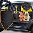 Dog Car Seat Cover for Back Seat, Hard Bottom Car Seat Cover for Dogs with Door Protectors, Waterproof Back Seat Extender for Dogs, Scratch-Resistant, Suitable for Cars (black)