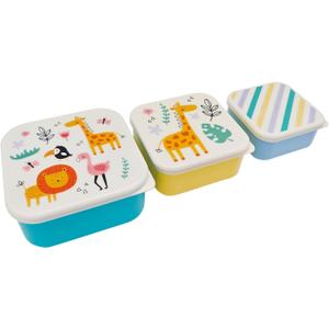 Jacent Safari Snack Boxes: 3 Count Pack with 3 Sizes, Craft/Snack Containers, Easy Open, Leak Proof Small Food Containers with Lids, Nesting Boxes For Sandwiches, Snacks, And More
