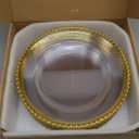 13-Inch Acrylic Clear Charger Plates Set of 10pcs - Elegant Decorative Dinner Plates for Wedding Reception, Holiday Party, Family Gathering & Daily Table Setting (Acrylic Round Gold)