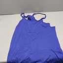 Lentta Womens Athletic Sleeveless Mini Dress with Built-in Shorts V Neck Spaghetti Strap Sundress (Small, Kleinblue)