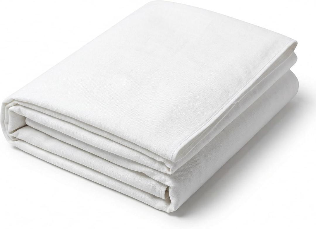 Urban Villa Cotton Thermal Blanket Made from 100% Soft Premium Cotton,Plain Weave, White, Queen (90"x 90"), Perfect for Layering in Bed, Lint Free