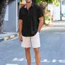 COOFANDY Men's Casual Linen Shirts Short Sleeve Button Down Shirt Summer Beach Tops