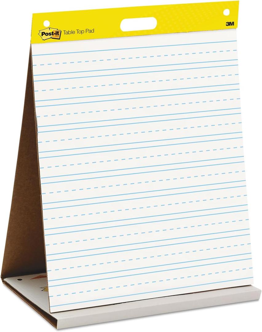 Post-it Tabletop Easel Pad , White With Primary Lines, 20" x 23" (MMM563PRL), 1 unit
