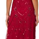 Adrianna Papell Beaded Mesh Dress (Red, M)