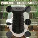 JAEMEYEM Upgraded Collapsible Stool Chair, Folding Stool, Lightweight, Sturdy, Adjustable, Portable, Foldable Seat Stools for Outdoor Camping Fishing Hiking BBQ