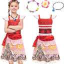 Meland Princess Dress Up for Girls, Dress Up Clothes with Light Up Flower Crown, Halloween Costumes for Girls Toddlers 3-8 (S)