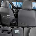 Coverado Car Seat Cover Full Set, Waterproof Front and Back Seat Covers for Cars, 5-Pack Leather Seat Covers, Car Seat Protectors, Driver Seat Cushions Fit for Most Vehicles Gray
