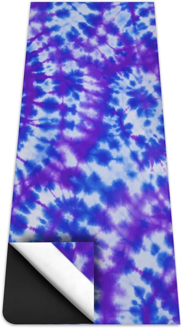 Hot Yoga Mat Towel with Corner Pockets Yoga Towels for Hot Yoga Non Slip with Travel Bag Sweat Absorbent Yoga Blankets Mat Cover for Workout Gym 70"x26" (Tie-dye-01, 70x26)