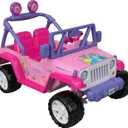Power Wheels Disney Princess Jeep Wrangler Ride-On Battery Powered Vehicle with Sounds & Phrases for Preschool Kids Ages 3+ Years​