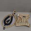 Dog Harness Step-in Breathable Puppy Cat Dog Vest Harnesses for Small Medium Dogs Beige Checkered (Large (Chest 17''-20'', Weight 14-19 lb))