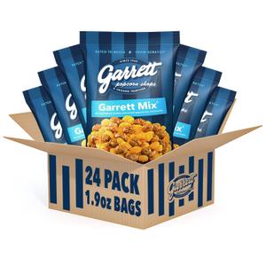 Garrett Popcorn Garrett Mix, Cheese and Caramel Gourmet Popcorn, Gluten Free, Sweet and Salty Snack Bags, Popped Popcorn Bags, 1.9 Ounce (Pack of 24) (EXP 02/11/27)