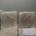 Btrpily 4 Set of Dining Chairs, Metal Frame Dining Chair for Kitchen Room,Technology Cloth Seat Chair for Living Room, Bedroom(Beige)