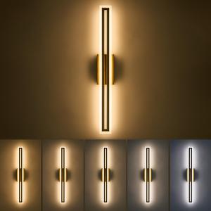 Sparklelf Modern LED Wall Sconce Gold Dimmable Wall Light Long Bathroom Lighting Fixtures Over Mirror LED Vanity Lights for Bathroom Living Room, L32Inch 5CCT