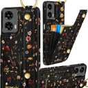 Petitian for Moto G 5G 2024 Case with Wallet - Women Girls Cute Girly Aesthetic Unique Design Leather Credit Card Holder Cardholder Stand Wristband for Motorola G 5G 2024, Grow Flower