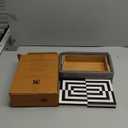 Handicrafts Home Black and White 3D Illusion Jewelry Storage Box – Geometric Decorative Organizer for Earrings, Necklaces & Keepsakes – Multipurpose Gift Box 8x5x2 Inches