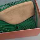 SAMMITOP Lace Up Mesh Heels for Women Comfortable High Stiletto Heel Tie Up Ankle Strap Closed Square Toe Pumps Bridal Wedding Shoes 3.5 Inch Green US Size 9.5